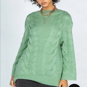 Princess Polly Layla Oversized Sweater in Green